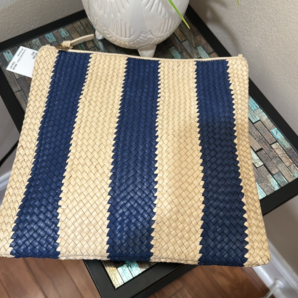 Clare .V Foldover Woven Leather Clutch - Picture 8 of 17
